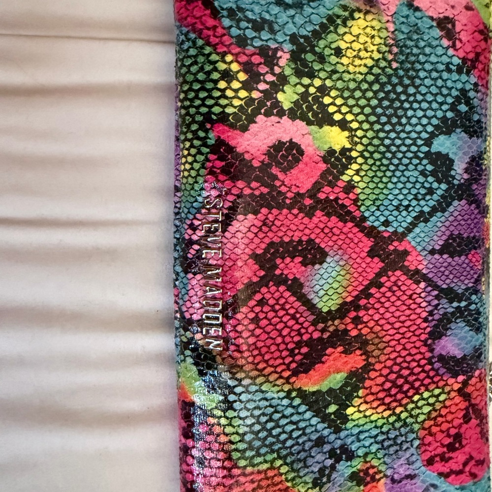 Steve Madden Vibrant Snake Print Clutch